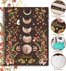 Spiral Notebook – Notebooks Bound with Back Pocket, Lined Journal…
