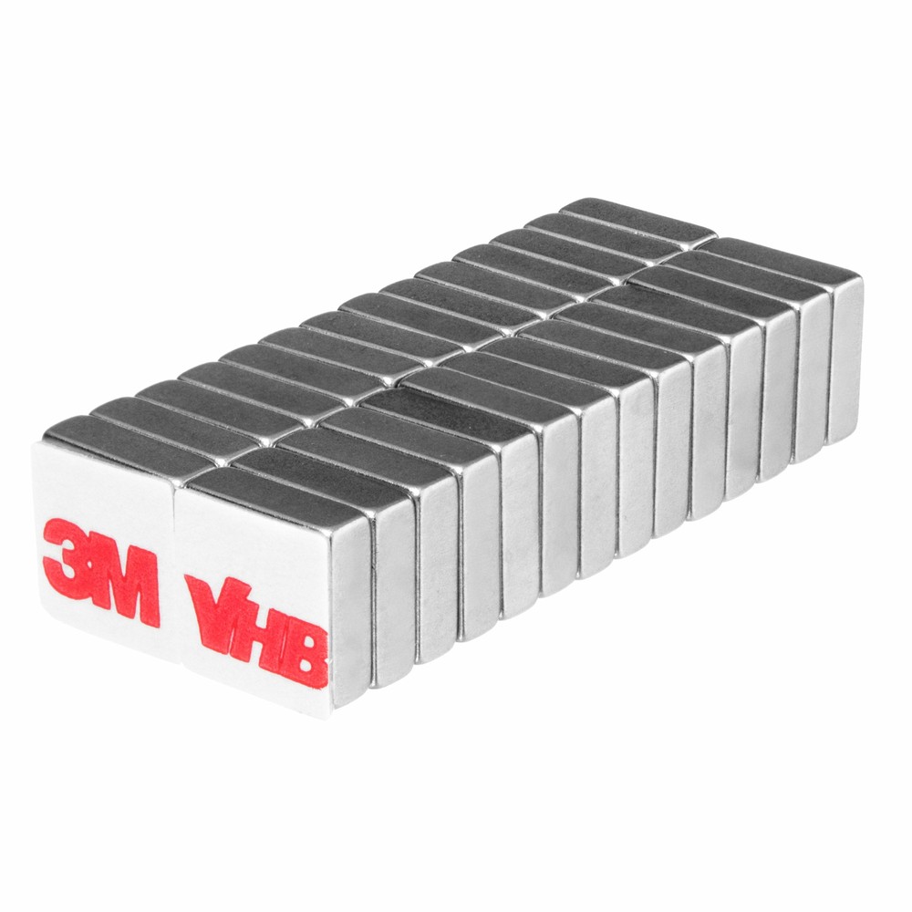 3/8 x 3/8 x 1/8 Inch Rare Earth Block Magnets N52 with Adhesive (28 Pack)
