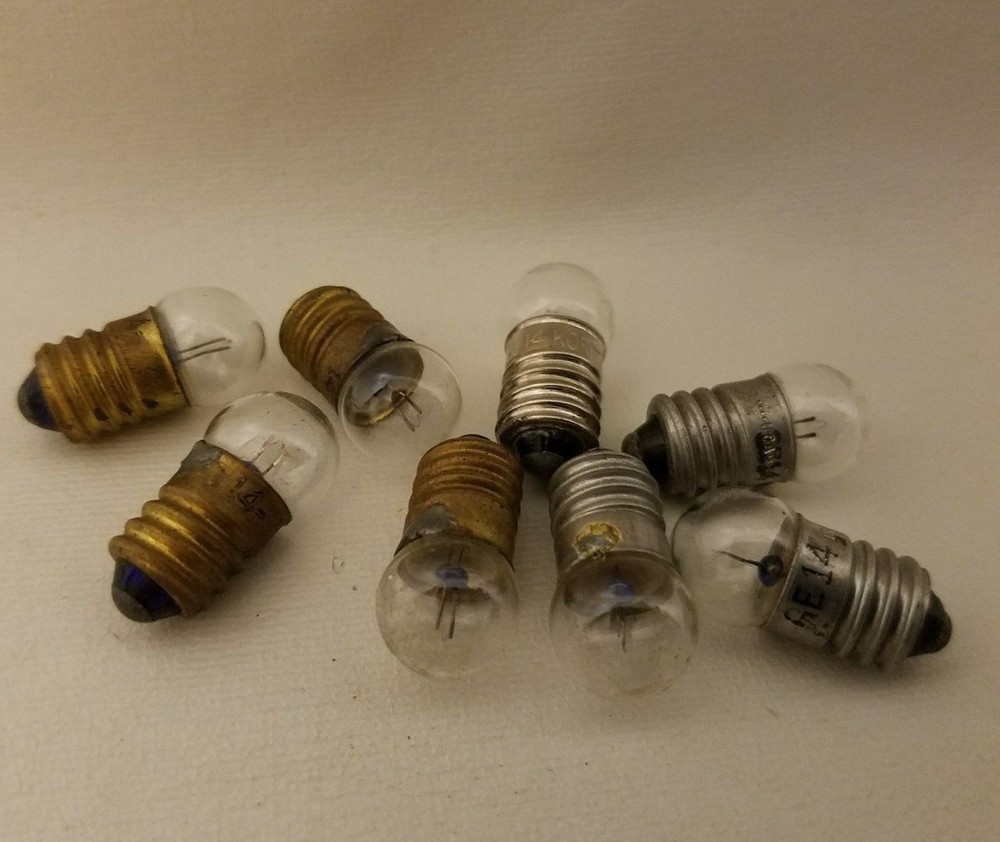 Lot 8 GE General Electric 14 GE14 Miniature Globe Screw Lamps Light Bulbs 2.47V