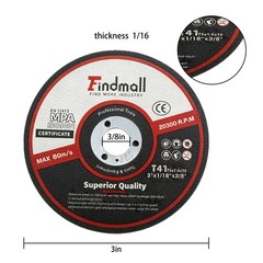 100 Pcs 3″x1/16″x3/8″ Metal & Stainless Steel Cutting Disc for Die Grinders