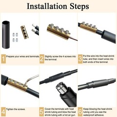 6 8 10 AWG Wire Connector Kit 80A Splicing Terminal Screw Heat Shrink Waterproof