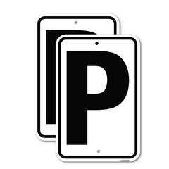 Sign with Letter P Heavy Gauge Aluminum Parking Sign Rust Proof