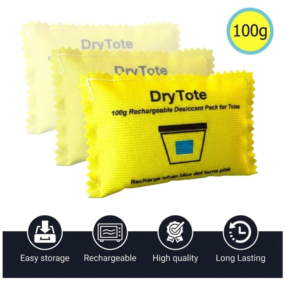 Rechargeable Color Indicating Silica Gel Packs, 5-Pack