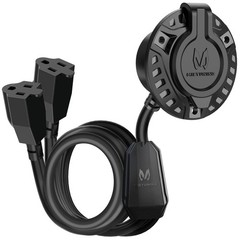15A 125V AC Port Plug Round RV Power Shore Inlet Socket Dual 20” Extension Cord