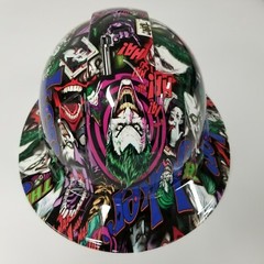 NEW FULL BRIM Hard Hat custom hydro dipped in THE JOKER HAHA FULL COLOR SICK NEW