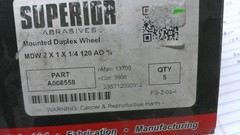QTY 5 Superior Abrasives Mounted Duplex Wheel A008558