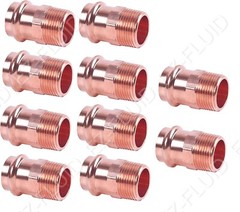(10) 1/2″ MIP x Press Copper Male NPT Propress Press Male Adapter Copper Fitting