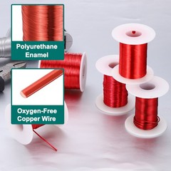 38 AWG Magnet Wire 2 oz Magnetic Coil Wire 155C(311F), Red,White