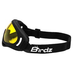 Birdz Eyewear FlyCatcher Padded Motorcycle Goggles Black Frame with Yellow