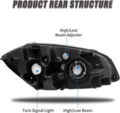 2005-2010 Chevy Cobalt Pontiac G5 Pursuit Headlights Chrome Amber Left Right