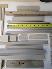 Peek End Cuts Various Sizes 4 Pounds of Materials in Lot