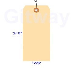 1000- 3 1/4″ x 1 5/8″ Size 2 Manila Inventory Shipping Hang Tags with Wire 13 Pt