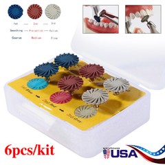 6Pcs Dental Composite Polishing Diamond System RA Disc 14mm Wheel Kit SANDENT po