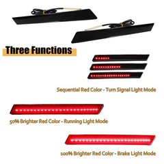 Tail Lights Rear Pair Black Smoked Reflector Brake Bulbs Cadillac XTS 2013-2017