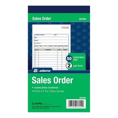 Adams Sales Order Books, 2-Part, Carbonless, 50 Sets per Book, 3 Pack