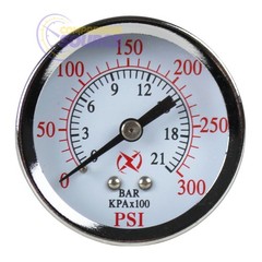 2 Air Compressor Pressure Hydraulic Gauges 2″ Face Back Mount 1/4″ NPT 0-300 PSI