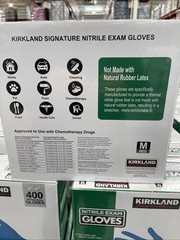Kirkland Signature 467120 Nitrile Exam Gloves, Medium – 200 Count (2 Pack)