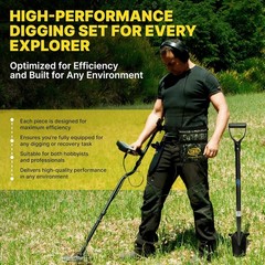 CKG Carbon Metal Detecting Set Spade Shovel, Digging Tool, Pouch Bag