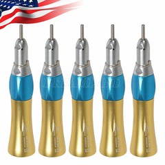 5X USA NEW Dental Slow Low Speed Handpiece Straight Nosecone 1:1 Gold-US