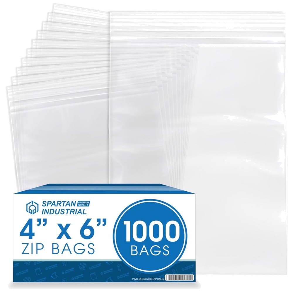 1000 Count 4×6 Zip Plastic Bags – Resealable Clear Poly Bags