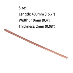 4PCS C110 Copper Flat Bar Stock, 2mm x 10mm x 400mm, 0.08×0.4×15.7 Length