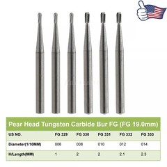 Dental Carbide Burs High Speed FG 19mm / Surgical FGOS FG SL 557 25mm