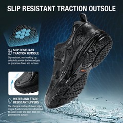HISEA NINGO Men’s Slip Resistant Work Shoes Chef Kitchen Oil Resistant Sneakers