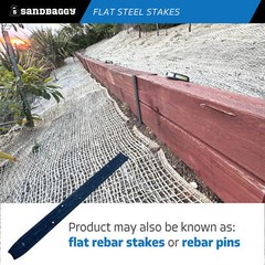 Sandbaggy 18″ Flat Steel Stakes For Concrete Forms With Nail Holes – Reusable