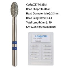 Zirconia Diamond Burs Adjustment FG Egg Football High Speed Dental Z379 Z368