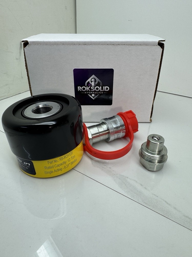 12 Ton Hollow Plunger 3/4-16 NF RS RCH120 0.31 Inch Stroke Hydraulic Cylinder