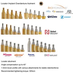 US Nobel Hiossen Zimmer titanium Overdenture Anchor Fit Zest Locator Abutment