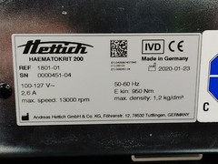 HETTICH HAEMATOKRIT 200 13000rpm Hematology Centrifuge 24 Capillary Tube Rotor