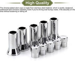 10 PCS Leakproof Tire Valve Cover, Universal Alloy Wheel Valve Stem Sleeve and C
