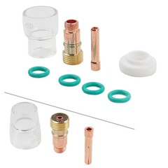 8x TIG Welding Stubby Gas Lens #12 Pyrex Cup Kit For Tig WP-17/18/26 3/32