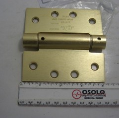 SPRING HINGE with Holes (4″ H x 4″ W) – Satin Brass – 270 Degree – Full Mortise