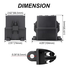 12V 3 Way Waterproof Fuse Relay Box, 3 Relays and 3 ATC/ATO Blade Fuse Slots, Co