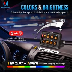 APP+Wireless Remote 8Gang Switch Panel LED Toggle Momentary Circuit Relay System