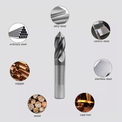 2PCS 1/2″ 4 FLUTE 90 DEGREE CARBIDE DRILL MILL – AlTiN COATED