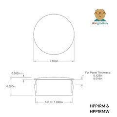 1″ Hole Nylon Locking Panel Plugs Black/White Dome Cover 1 3/16″ Top Width