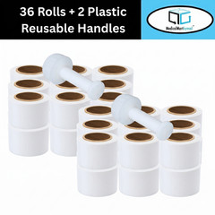 3″x1000′ 80 Gauge 36 Rolls Cast Narrow Banding Stretch Wrap White Shrink Film