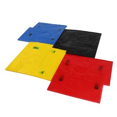 4Pcs Concrete Stone Texture Stamp Mats, PU, 24 × 24 In