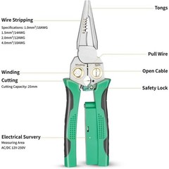 8 in 1 Multifunction Electric Wire Stripper Ellectrician Pliers + Voltage Tester