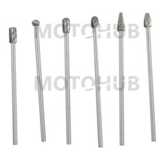 6pc 1/4″ Tungsten Rotary Carbide Burr Bits Aluminum Bur 6″ Long Shank Single Cut