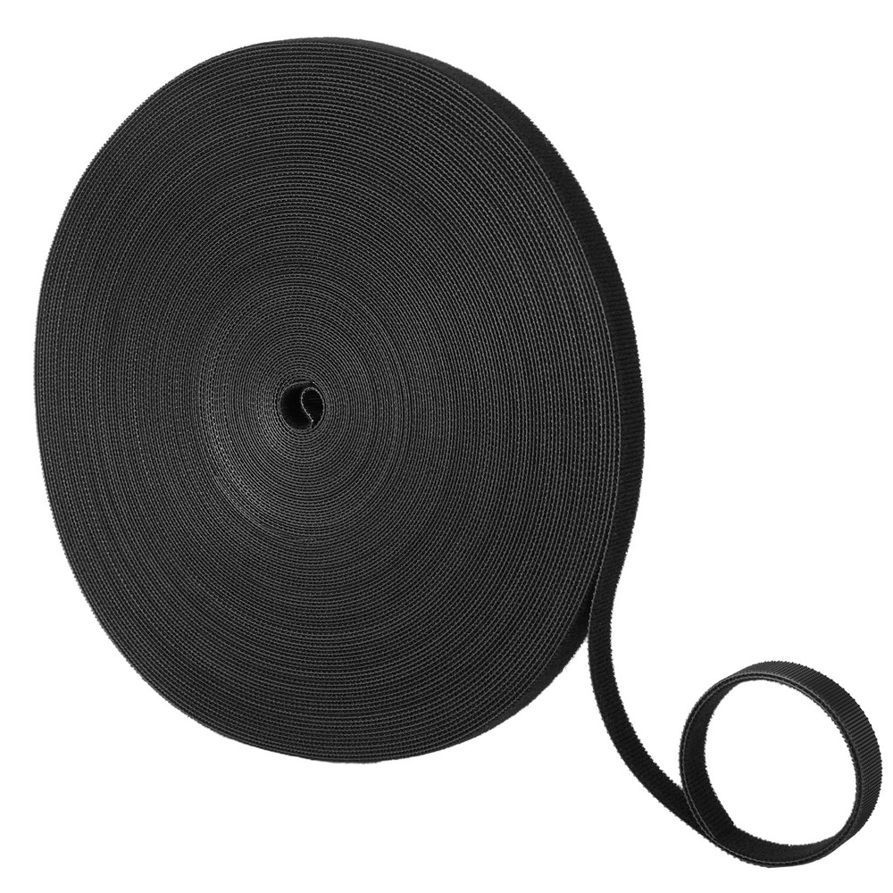Double-Sided Hook and Loop Straps,1/2in x 100ft 1/2in x 100ft, black