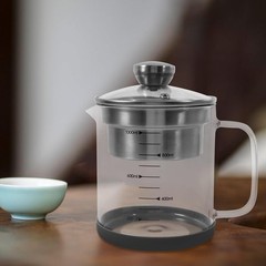 Soy Milk Filter Pot with Fine Mesh Strainer 7.48X6.29X4.72In Glass Container