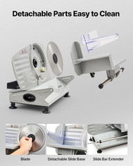Meat Slicer, 6.7″ Electric Deli Slicer Machine with 2 SUS420 Blades, 0-0.6 Inch
