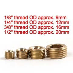20PCS Pipe Plug 1/8″ 1/4″ 3/8″ 1/2″ Male Thread Hex Internal Head Socket Fitting