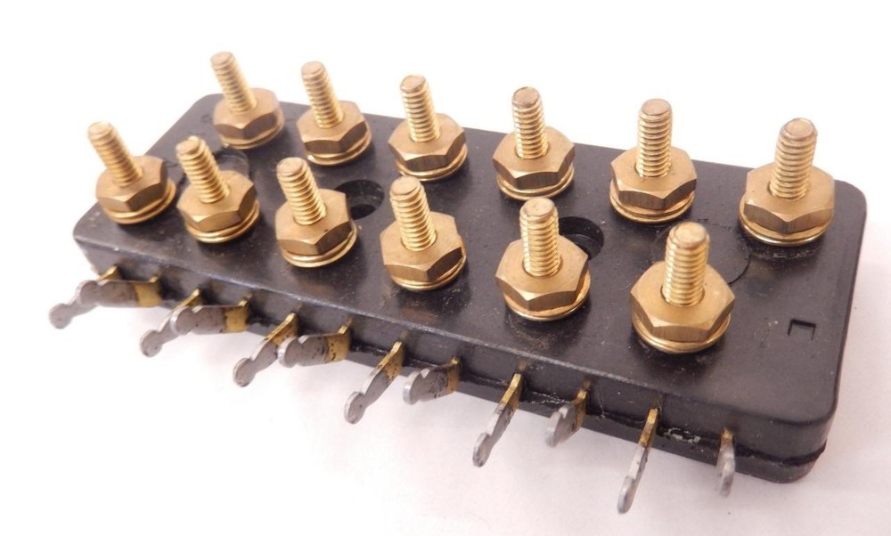 TWO EACH WESTERN ELECTRIC 31-A TELEPHONE TERMINAL BLOCK STRIP 31A BRASS