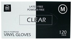 120 Vinyl Disposable Gloves, Sizes Small- X-Large, Latex Free, Powder Free