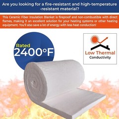 Ceramic Fiber Blanket 2400F 8# High Temp Thermal Insulation 2″x24″x12.5′
